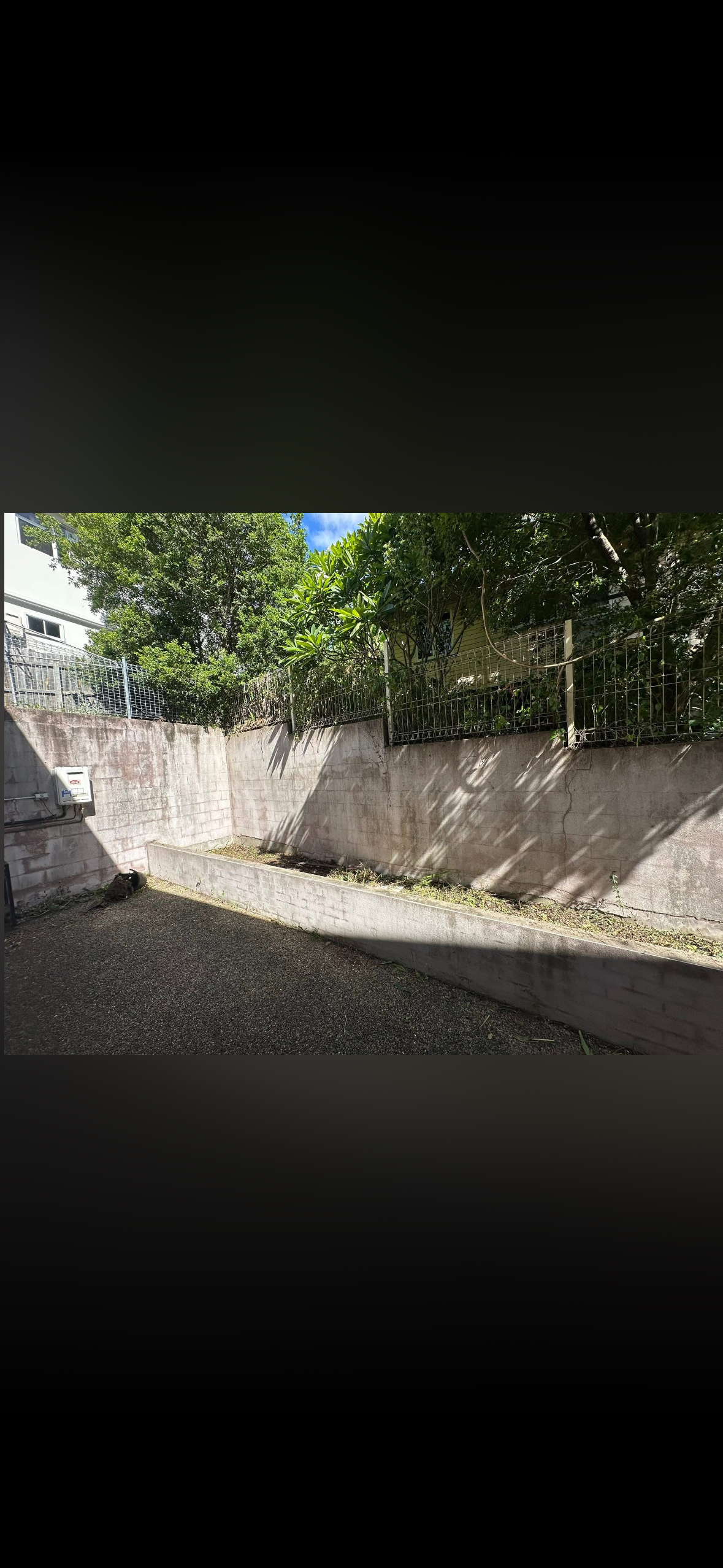 Cleared wall and path after