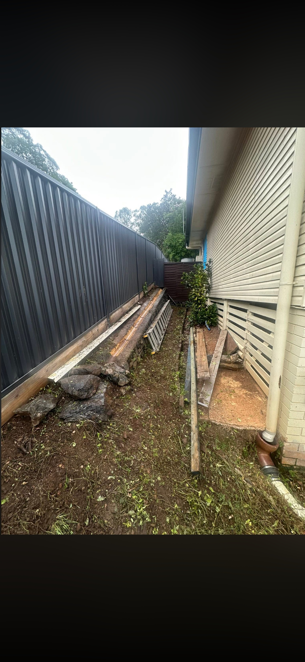 Cleaned garden bed after
